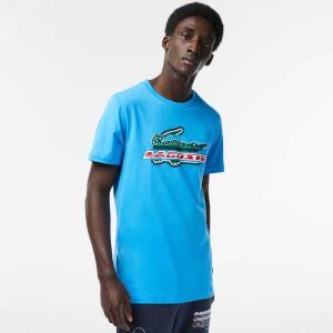 Lacoste SPORT Regular Fit Organic Bomull Blå | BULRC-1928