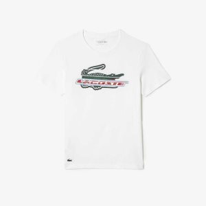 Lacoste SPORT Regular Fit Organic Bomull Vita | GWQBA-0367