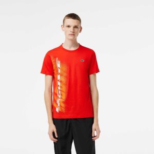 Lacoste SPORT Regular Fit with Contrast Branding Röda | DBNZU-3498