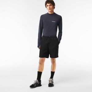 Lacoste SPORT Tennis Solid Diamond Weave Svarta | JVWOR-3102