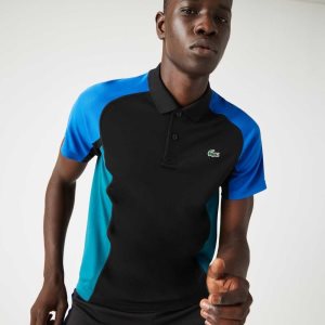 Lacoste SPORT Thermo-Regulating Pique Tennis Svarta Blå Svarta Gröna | CZGWM-8603