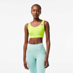 Lacoste SPORT Ultra-Dry Recycled Polyester Sports Bra Gula Gröna | BKRDI-1857