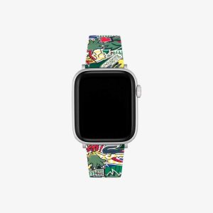 Lacoste Silikon Comic Print Apple Rem Gröna | ZHXRQ-1045