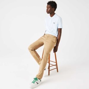 Lacoste Slim Fit Stretch Bomull Beige | UKMGL-5712