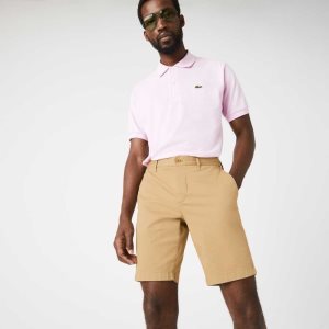 Lacoste Slim Fit Stretch Bomull Bermuda Beige | CLQGE-5286