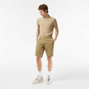 Lacoste Slim Fit Stretch Bomull Bermuda Beige | ZKXTF-7046