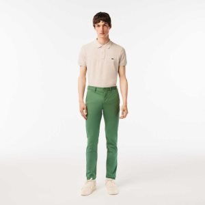 Lacoste Slim Fit Stretch Bomull Khaki Gröna | ATNMB-0941