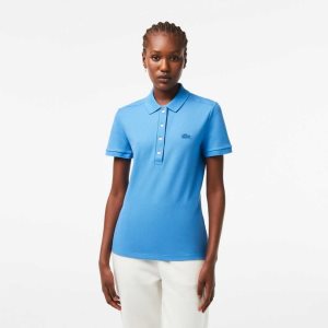 Lacoste Slim Fit Stretch Bomull Pique Blå | LZAMX-1250