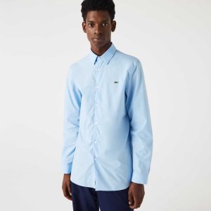 Lacoste Slim Fit Stretch Bomull Poplin Blå | HCBNV-2560