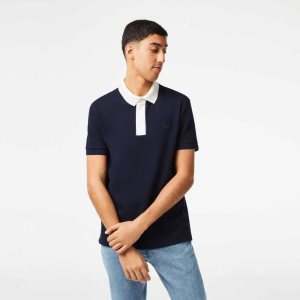 Lacoste Smart Paris with cotton Petit Pique Marinblå Blå Vita | EXMIV-0716