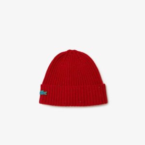 Lacoste Speckled Ull Beanie Röda | UCHZT-5764