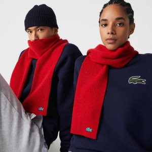 Lacoste Speckled Ull Scarf Röda | IPGVE-6871