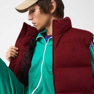 Lacoste Stowable Hood Vest Vinröda | YBWSK-5867