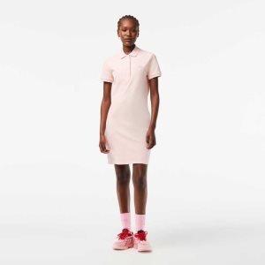 Lacoste Stretch Bomull Pique Polo Ljusrosa | FBMTE-1580