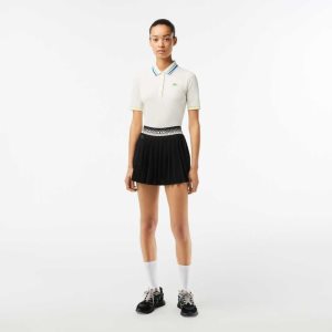 Lacoste Tennis Plisserad Skirts with Built-in Svarta Gröna | ANEUG-1863