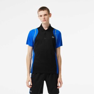 Lacoste Tennis Recycled Polyester Svarta Blå Gula | JRNSB-5129