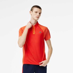 Lacoste Tennis Recycled Polyester with Ultra-Dry Tekno Röda Orange | NCUQR-6507