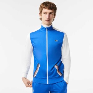 Lacoste Tennis Zipped Ripstop Sweatshirt Blå Vita Blå | HEAPY-7306