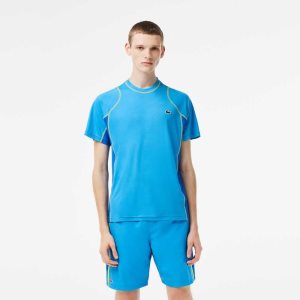 Lacoste Tennis in Tear Resistant Pique Blå Gula | NTVBP-6349