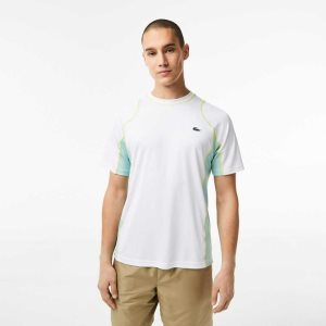 Lacoste Tennis in Tear Resistant Pique Vita Ljusgröna Gula | GAKMJ-8910