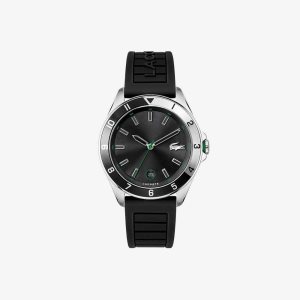 Lacoste Tiebreaker 3 Hands Black Silikon Svarta | PFIZS-0534