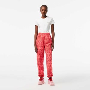 Lacoste Track Pants with Logo Print Orange Röda Rosa | YFDIV-1630