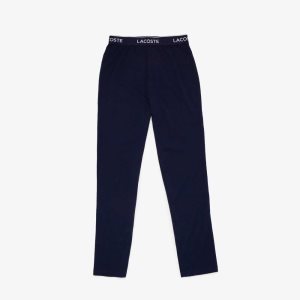 Lacoste Ultra-Soft Bomull Jersey Pajama Bottoms Marinblå Blå | POULN-7845