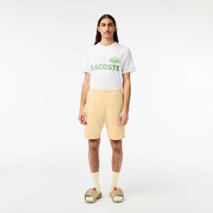 Lacoste Unbrushed Organic Bomull Fleece Gula | JGBKC-9217