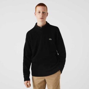 Lacoste V-Neck Ull Svarta | BUNCF-1925