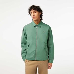 Lacoste Zippered Organic Bomull Gabardine Khaki Gröna | IBFKD-9832