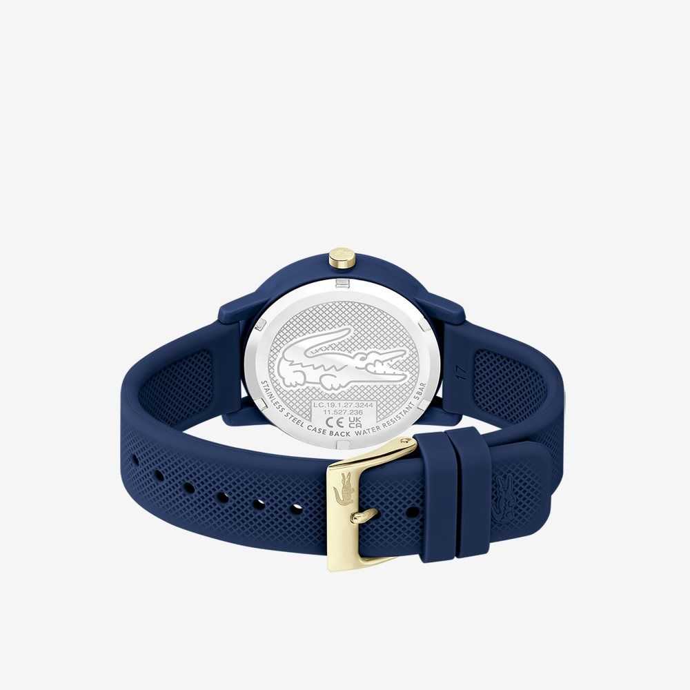 Lacoste 12.12 Blue Silikon Rem Blå | OEQHT-9568