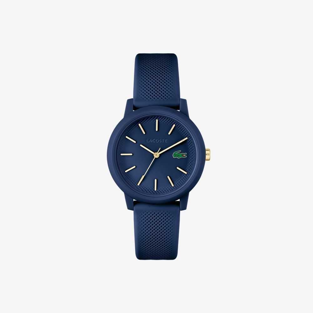 Lacoste 12.12 Blue Silikon Rem Blå | OEQHT-9568