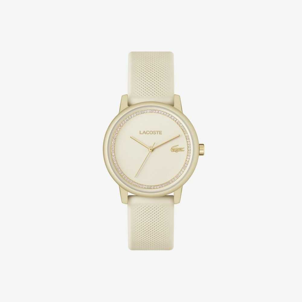 Lacoste 12.12 Go 3 Hands Champagne Silikon Guld | VZSDA-7051