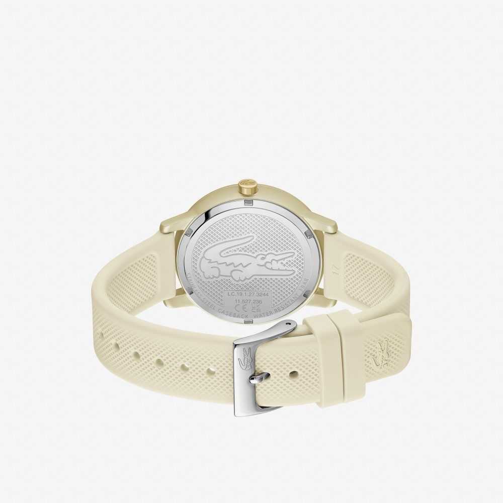 Lacoste 12.12 Go 3 Hands Champagne Silikon Guld | VZSDA-7051