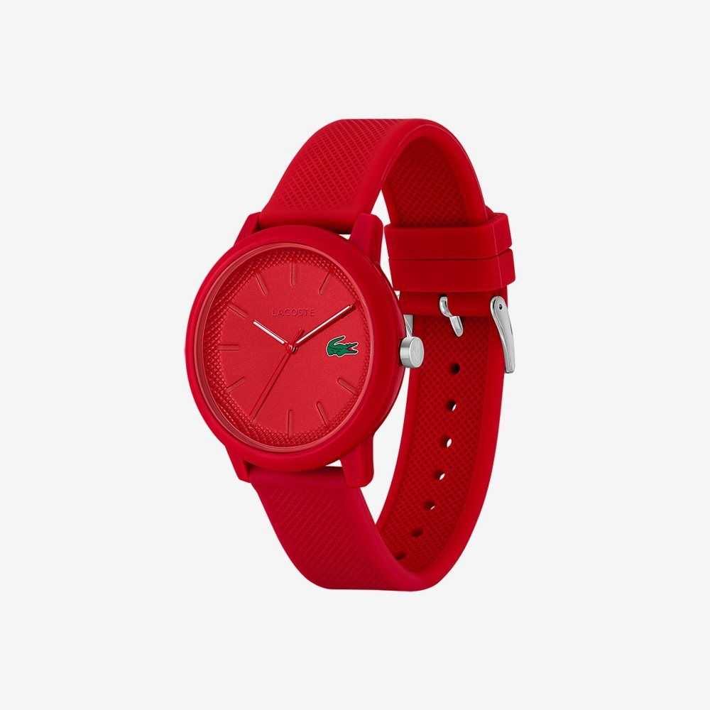 Lacoste 12.12 Red Silikon Rem Röda | FKMJO-5802