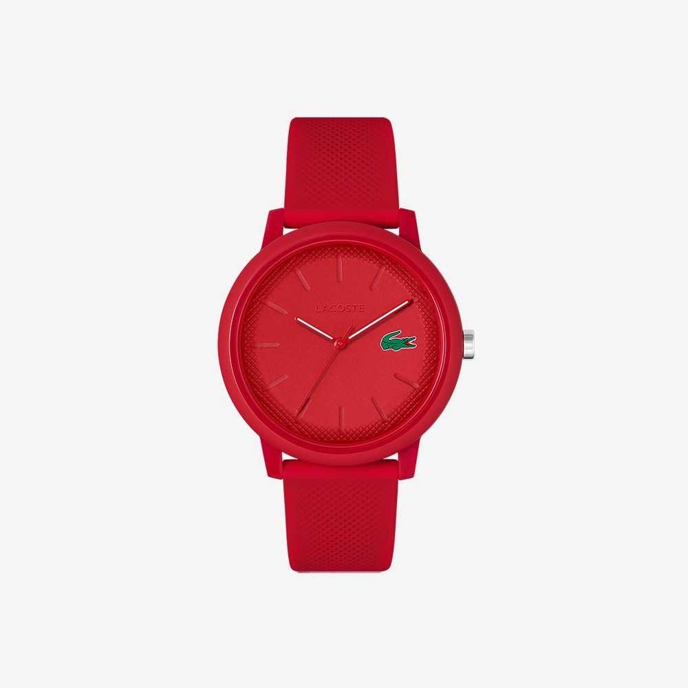 Lacoste 12.12 Red Silikon Rem Röda | FKMJO-5802