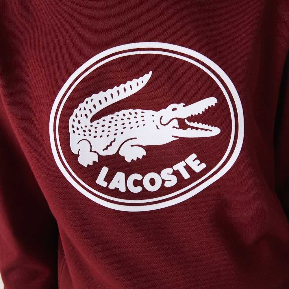 Lacoste 3D Logo Organic Bomull Fleece Vinröda | AYBWT-3046