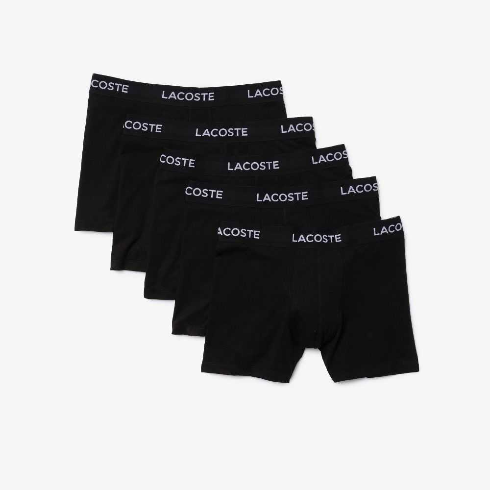 Lacoste 5-Pack Logo Midja Boxers Svarta | TPMOK-9764