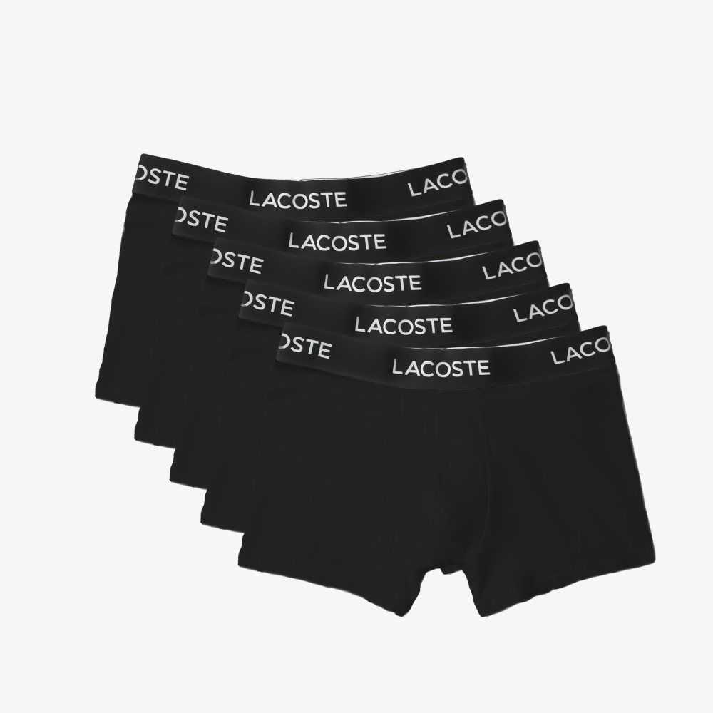 Lacoste 5-pack Stretch Bomull Trunks Svarta | PWYUI-9162