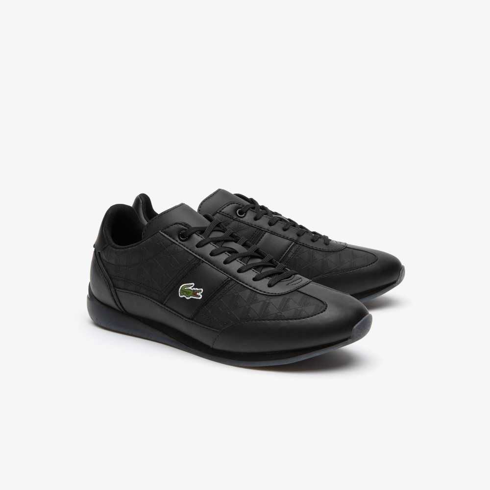 Lacoste Angular Läder Svarta Svarta | TDKQO-9507