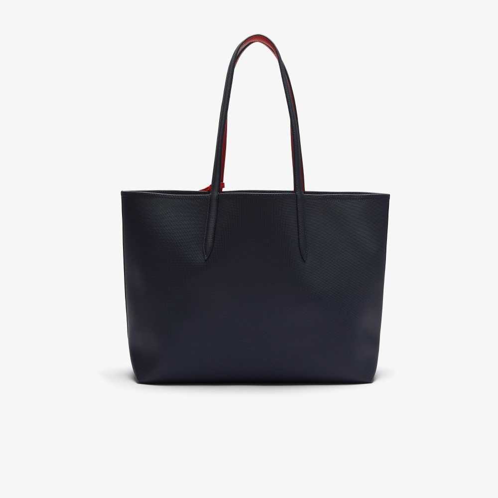 Lacoste Anna Reversible Bicolor Tote Blå Mörkröda | CILNF-8095