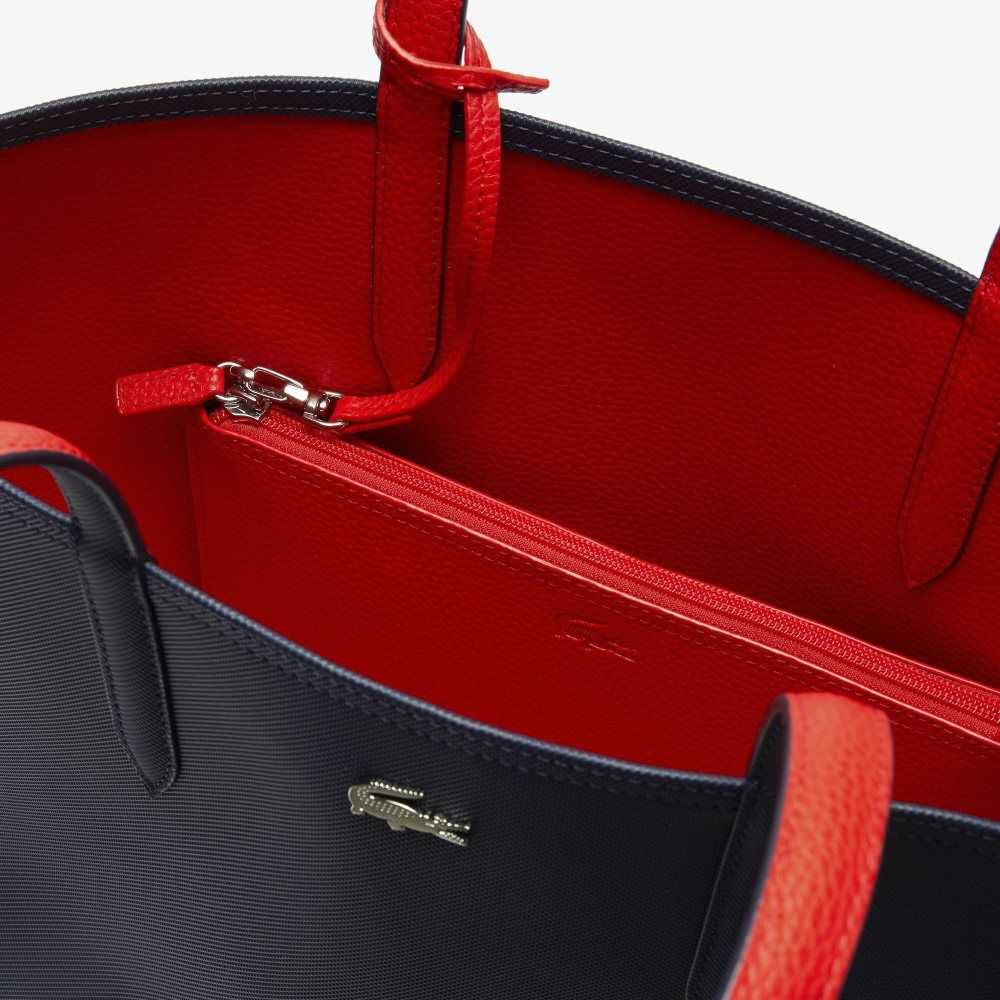 Lacoste Anna Reversible Bicolor Tote Blå Mörkröda | CILNF-8095