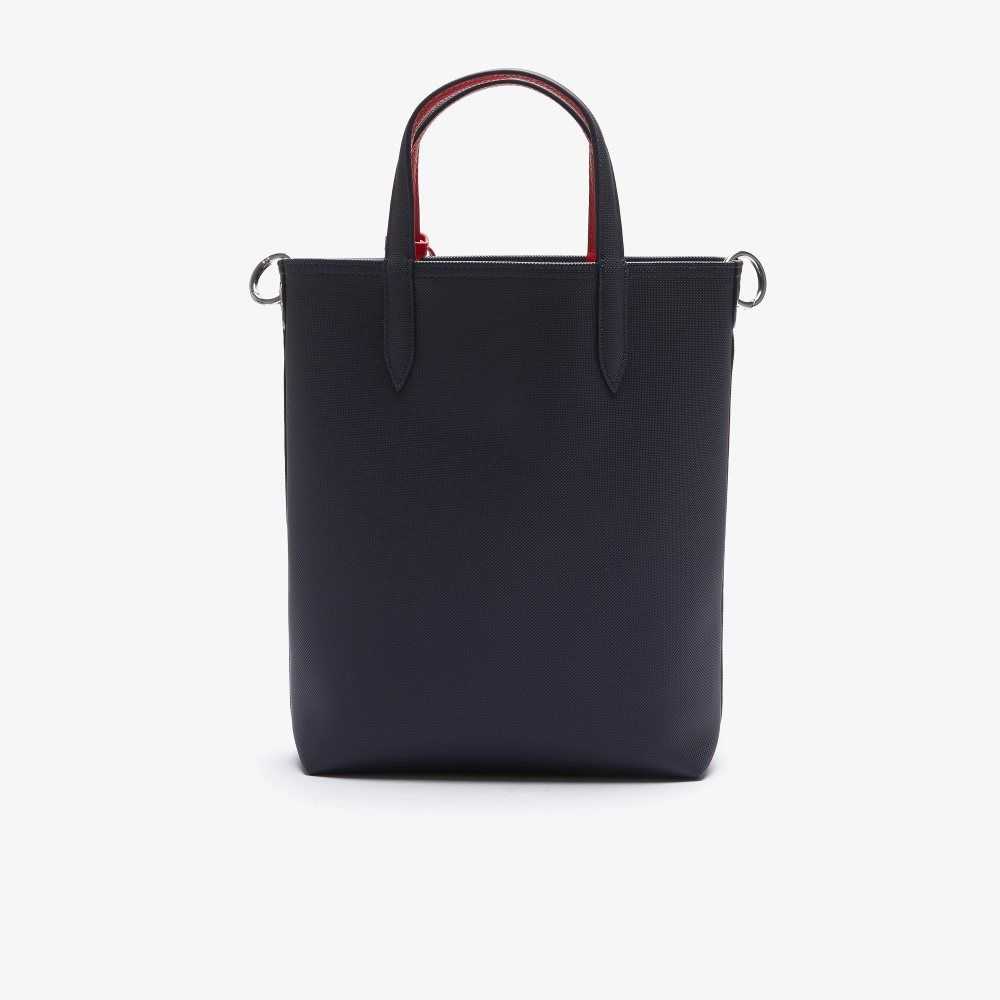 Lacoste Anna Reversible Coated Canvas Tote Bag Blå Mörkröda | ZCEOR-7896