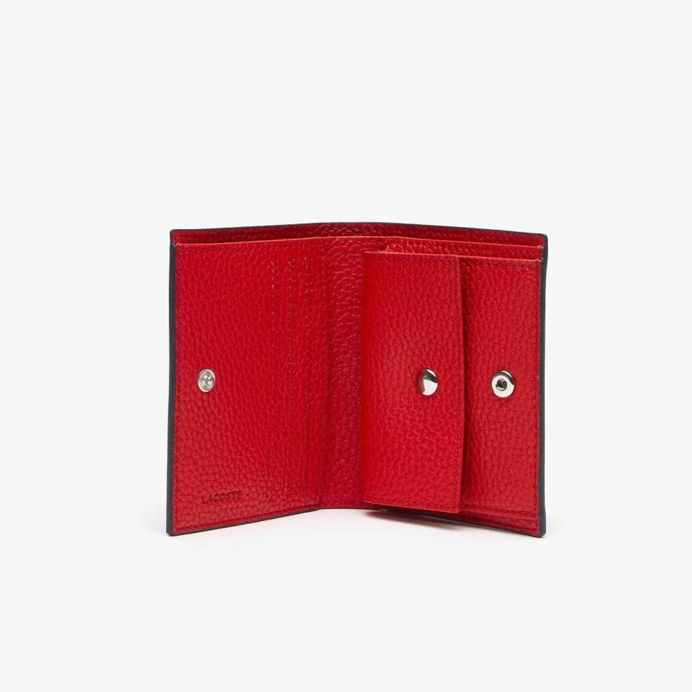 Lacoste Anna Small Snap Folding Wallet Blå Mörkröda | LCZBO-0835