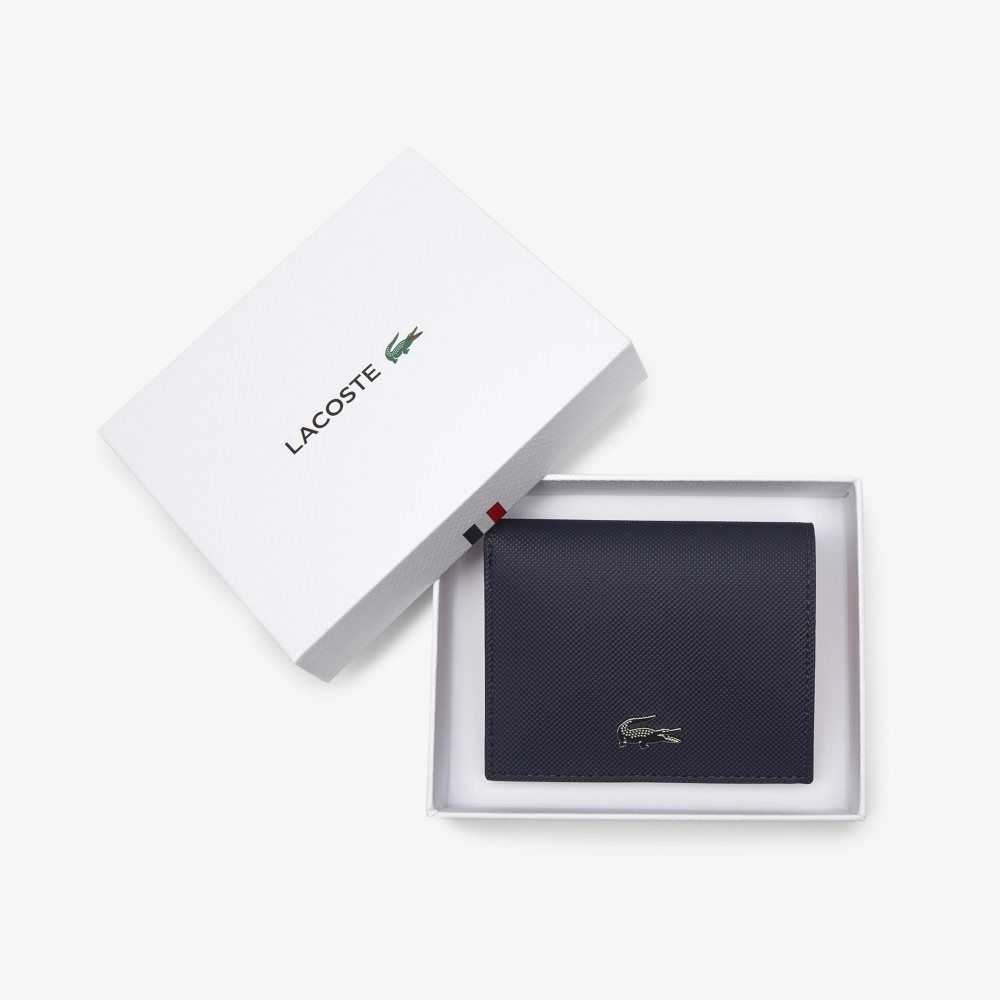 Lacoste Anna Small Snap Folding Wallet Blå Mörkröda | LCZBO-0835