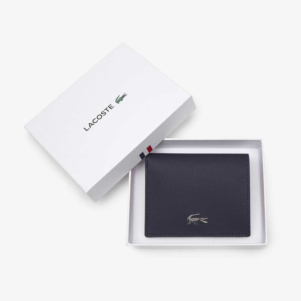 Lacoste Anna Small Snap Folding Wallet Blå Mörkröda | LCZBO-0835