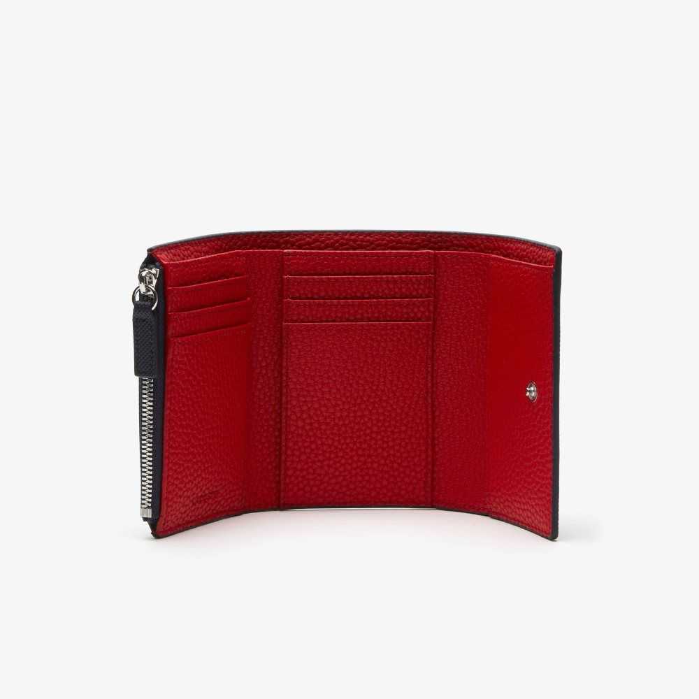 Lacoste Anna Snap Front Wallet Blå Mörkröda | DMUHV-0964