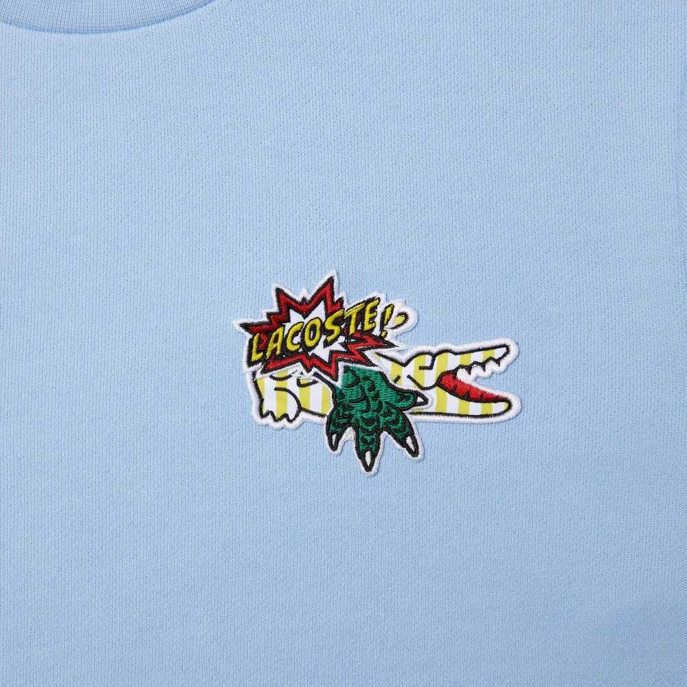 Lacoste Badge Organic Bomull Blå | PJTLA-3752