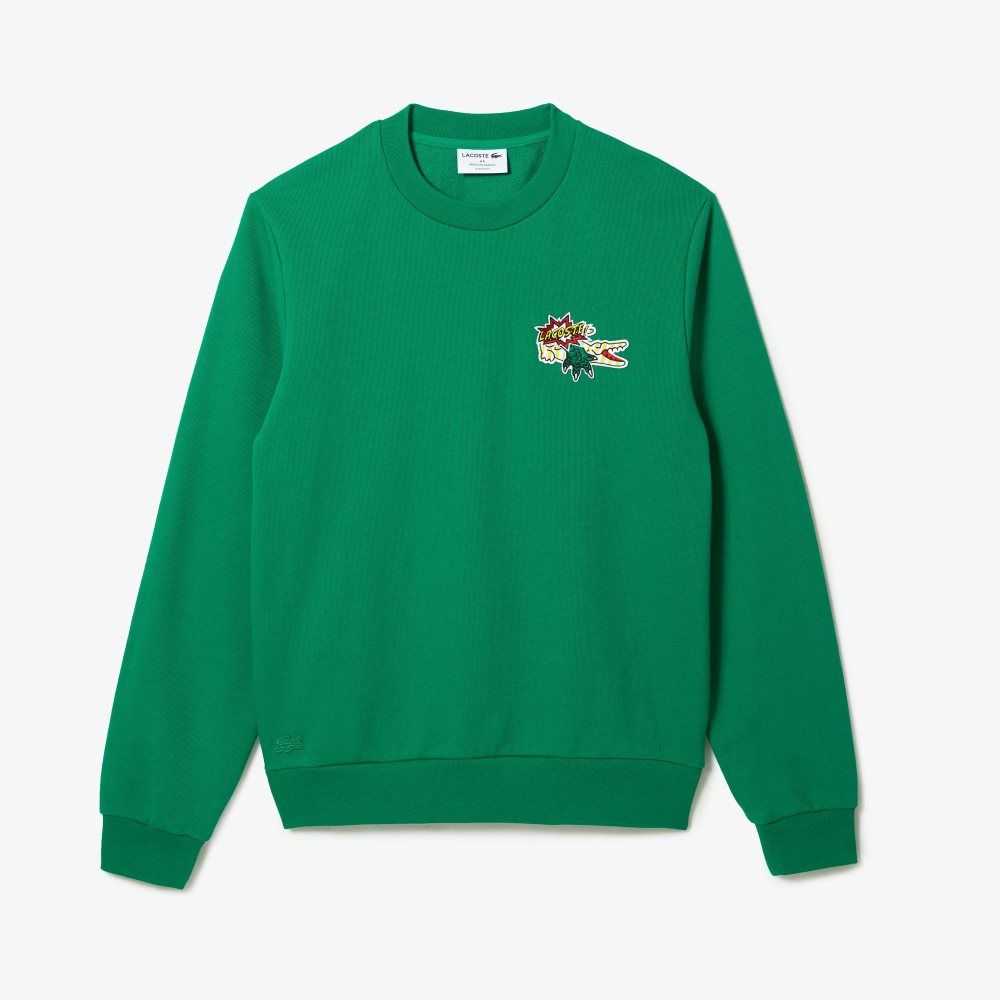 Lacoste Badge Organic Bomull Gröna | VLGKI-6905