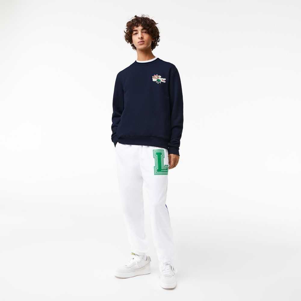 Lacoste Badge Organic Bomull Marinblå Blå | EOSGV-8256